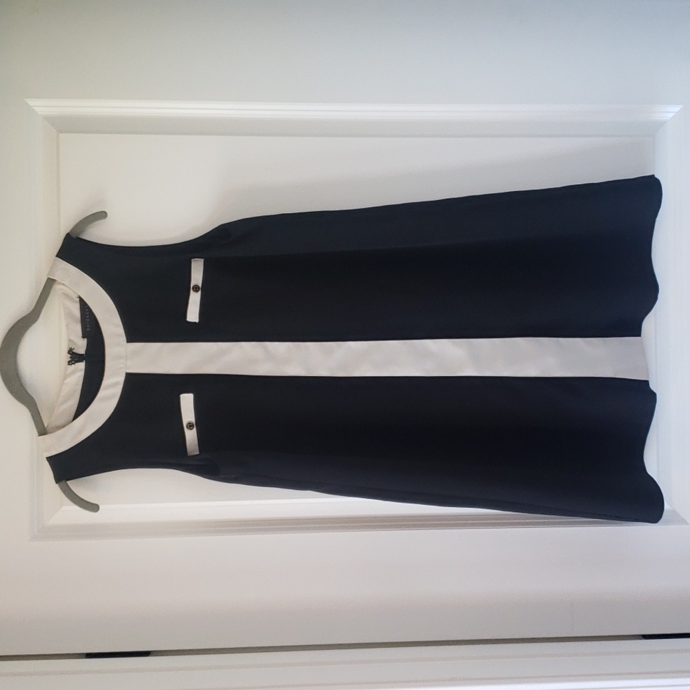 Bourdeaux Black and Off White Dress, Size M